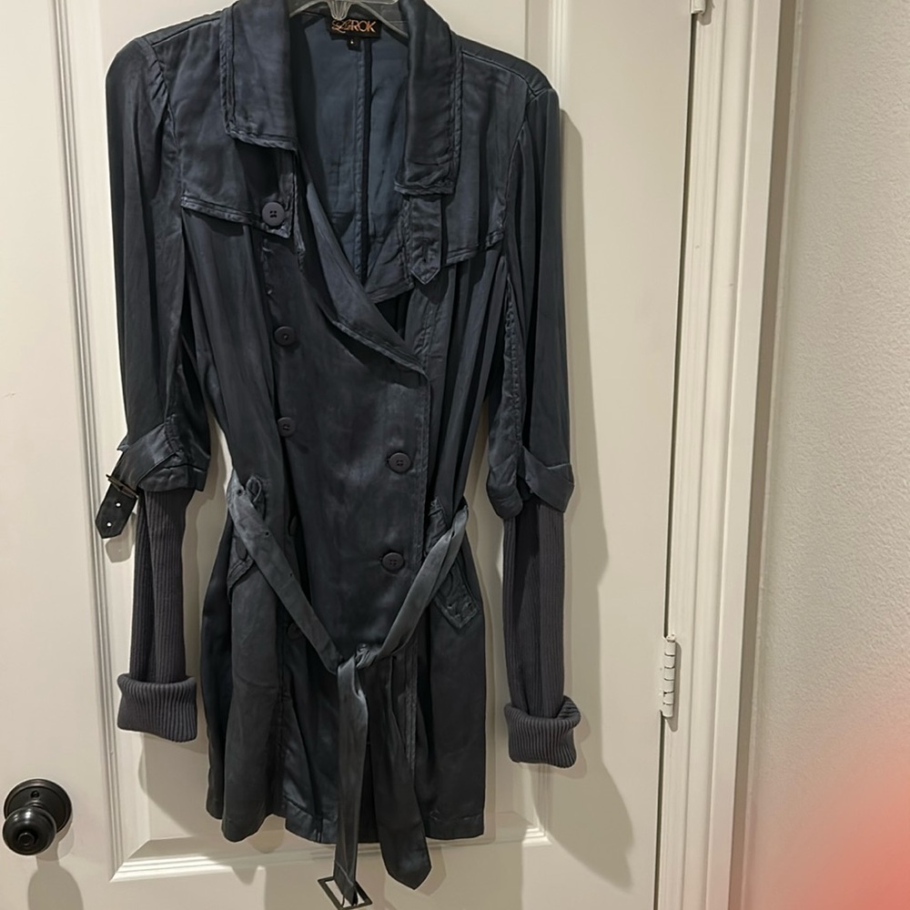 LaRok steel blue silk/cotton jacket
